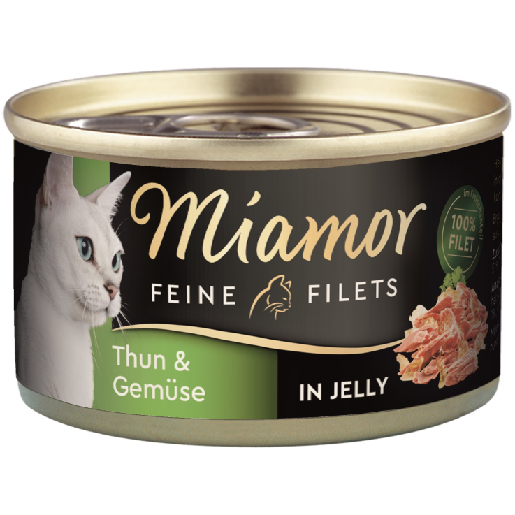 Katzen - Nassfutter MIAMOR Adult Feine Filets in Jelly Thun & Gemüse, 100 g