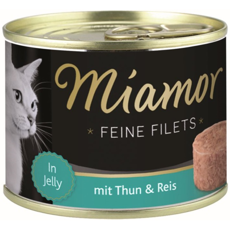 Katzen - Nassfutter MIAMOR Adult Feine Filets in Jelly Thun & Reis, 185 g