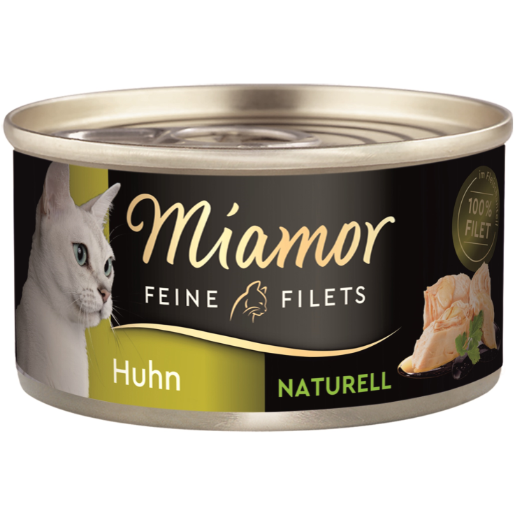 Katzen - Nassfutter MIAMOR Adult Feine Filets Naturell Huhn pur, 80 g