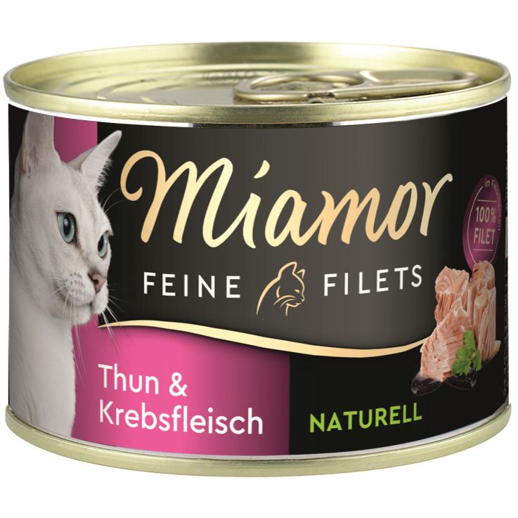 Katzen - Nassfutter MIAMOR Adult Feine Filets Naturell Thun & Krebsfleisch, 156 g