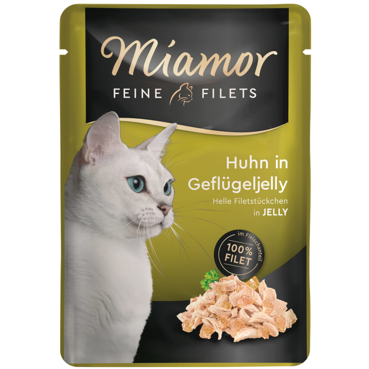 Katzen - Nassfutter MIAMOR Adult Feine Filets in Jelly Huhn in Geflügeljelly, 100 g