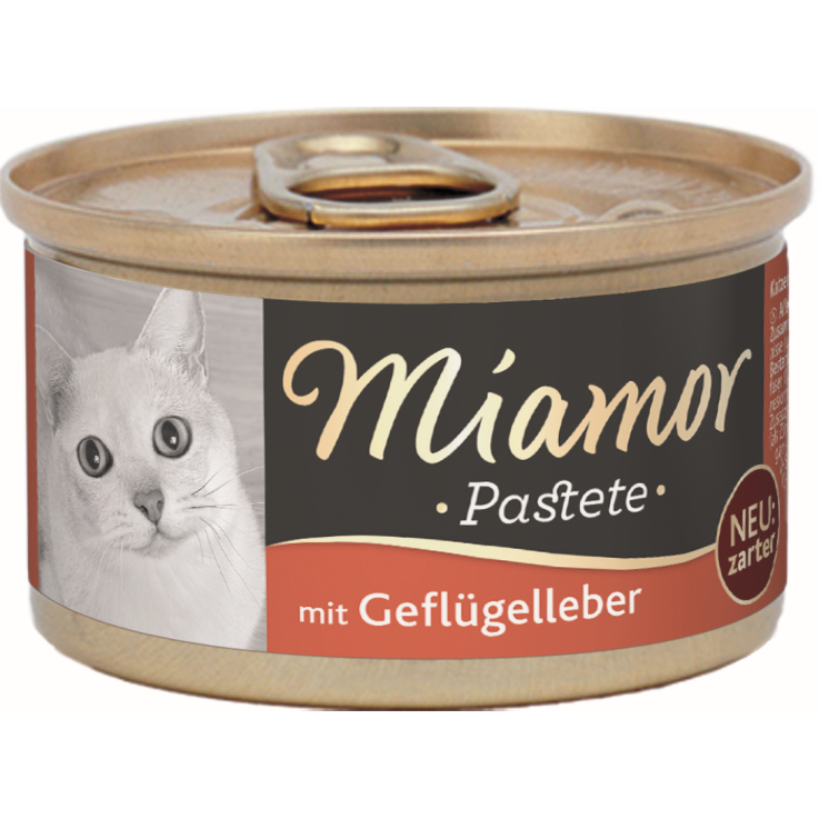 Katzen - Nassfutter MIAMOR Adult Pastete Geflügelleber, 85 g