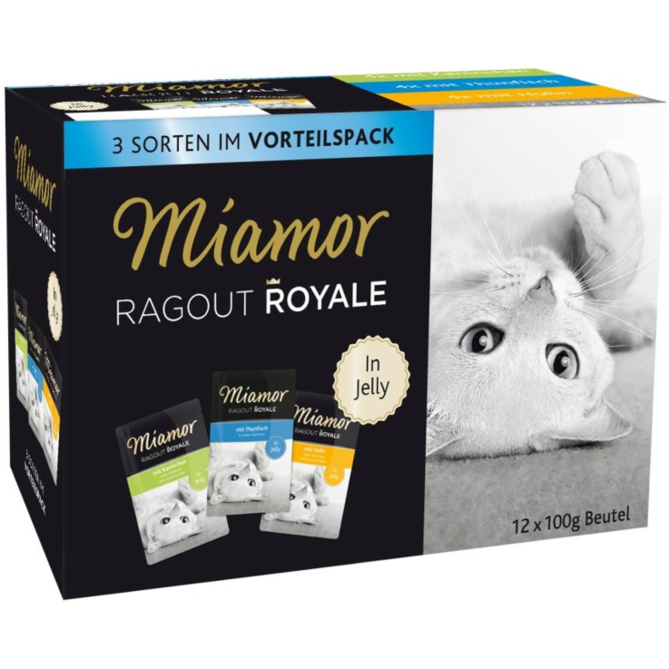 Katzen - Nassfutter MIAMOR Adult Ragout Royale in Jelly Multibox,12 x 100 g