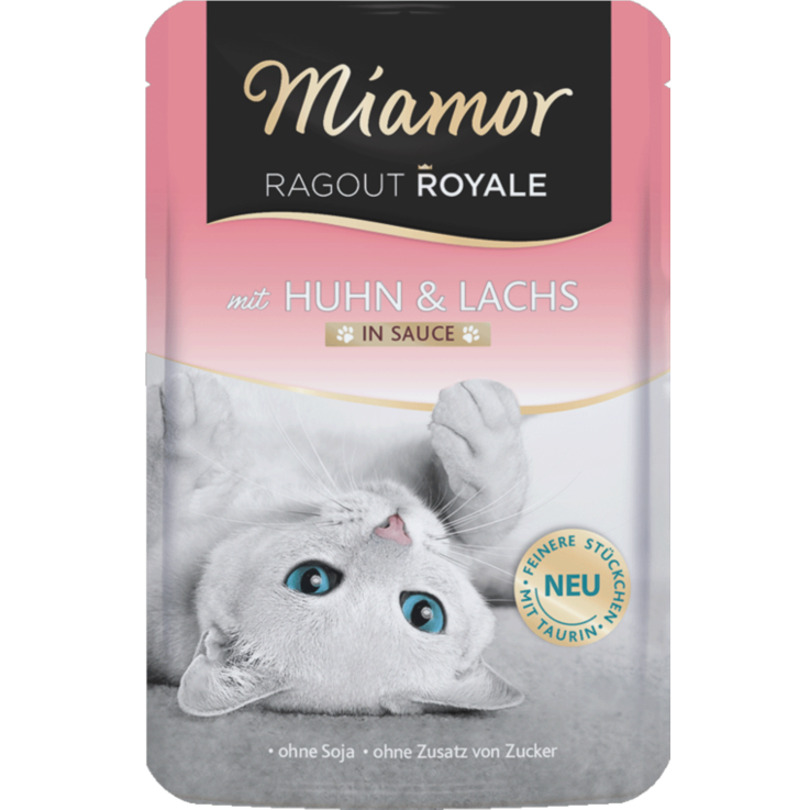 Katzen - Nassfutter MIAMOR Adult Ragout Royale in Sauce Huhn & Lachs, 100 g