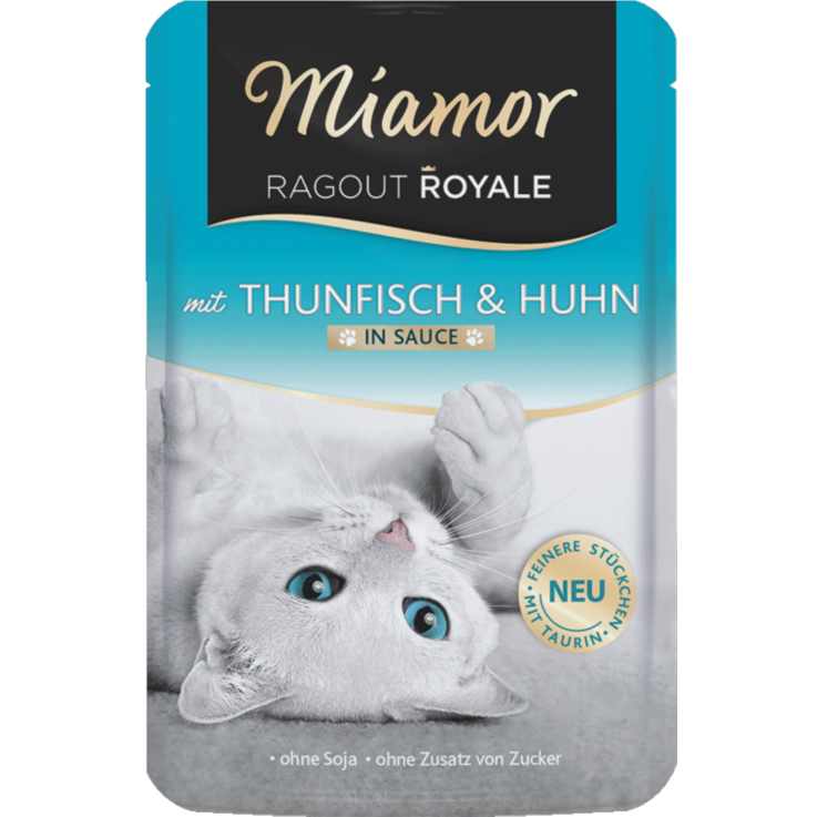 Katzen - Nassfutter MIAMOR Adult Ragout Royale in Sauce Thunfisch & Huhn, 100 g