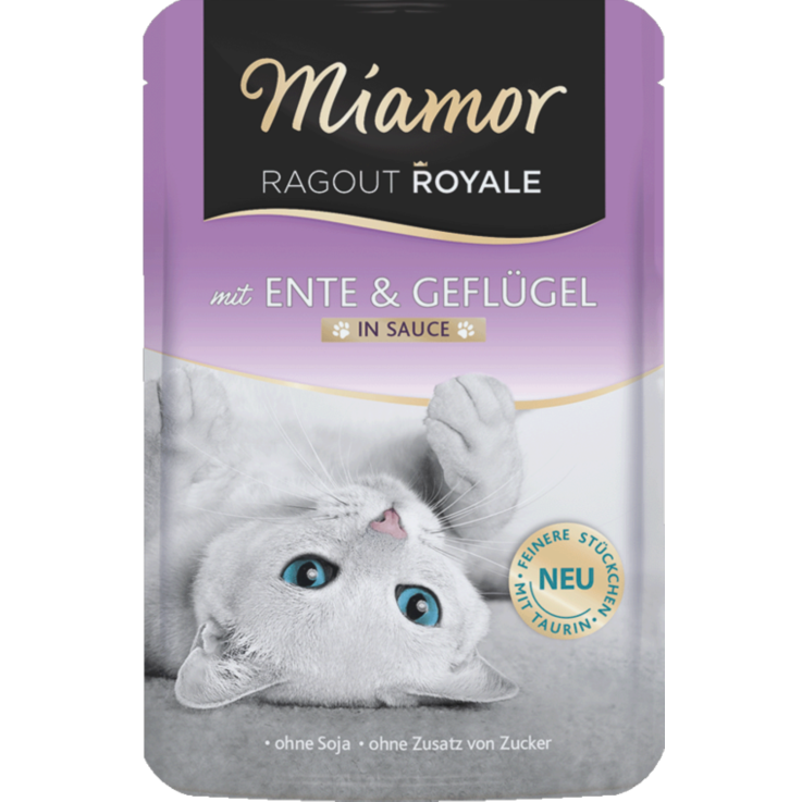 Katzen - Nassfutter MIAMOR Adult Ragout Royale in Sauce Ente & Geflügel, 100 g