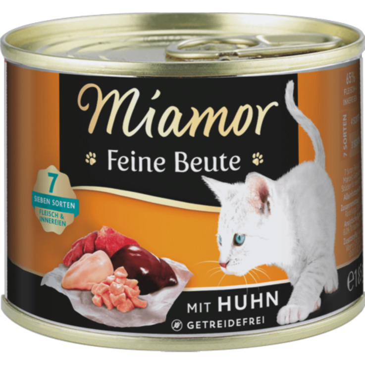 Katzen - Nassfutter MIAMOR Adult Feine Beute Huhn, 185 g