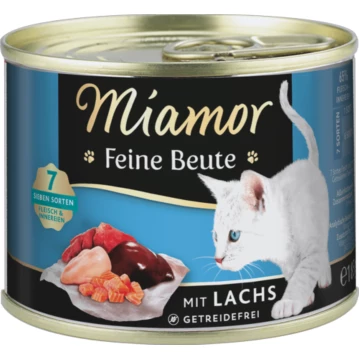 Katzen - Nassfutter MIAMOR Adult Feine Beute Lachs, 185 g