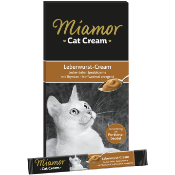 Katzen - Snacks MIAMOR Cat Snack Leberwurst - Cream, 6 x...
