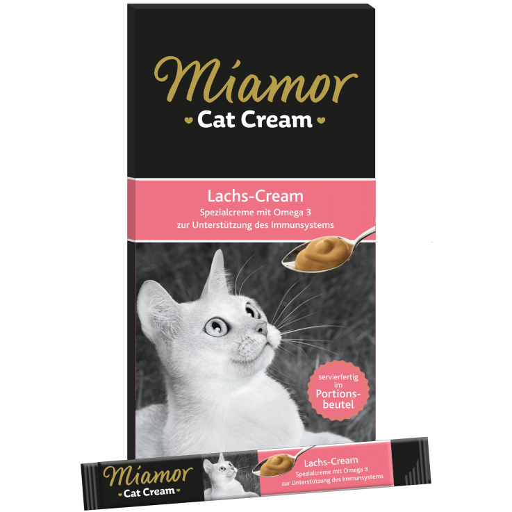 Katzen - Snacks MIAMOR Cat Snack Lachs - Cream, 6 x 15 g