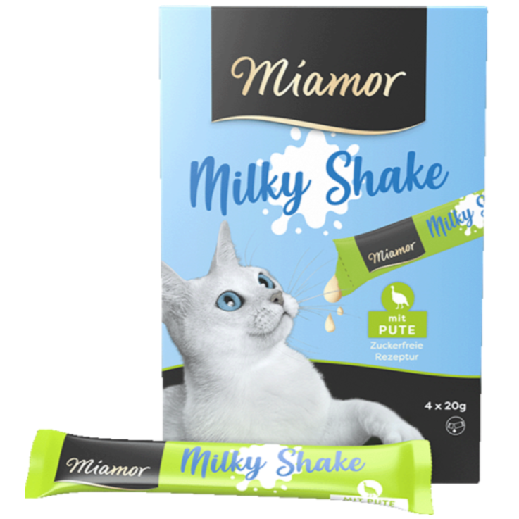 Katzen - Nassfutter MIAMOR Adult Milky Shake Pute, 4 x 20 g