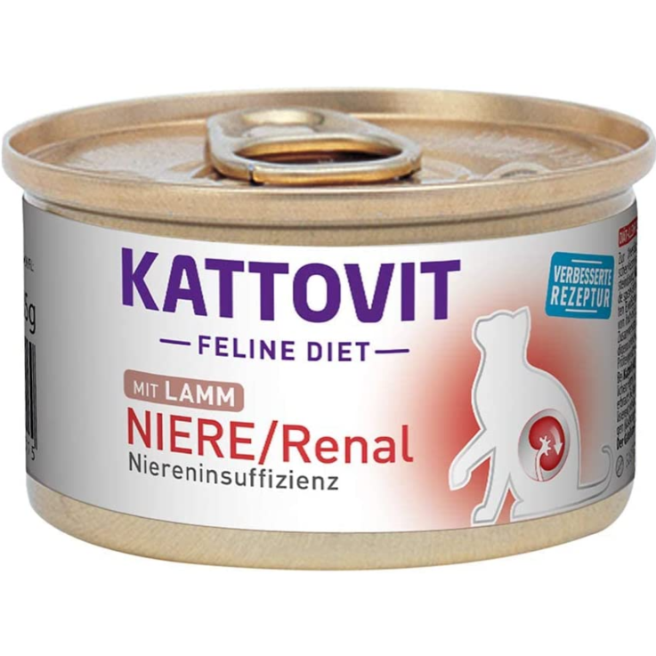 Katzen - Nassfutter KATTOVIT Feline Diet Niere/Renal Lamm, 85 g
