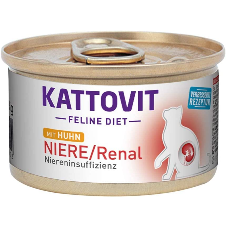 Katzen - Nassfutter KATTOVIT Feline Diet Niere/Renal Huhn, 85 g