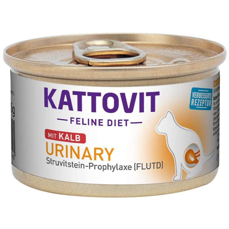 Katzen - Nassfutter KATTOVIT Feline Diet Urinary Kalb, 85 g