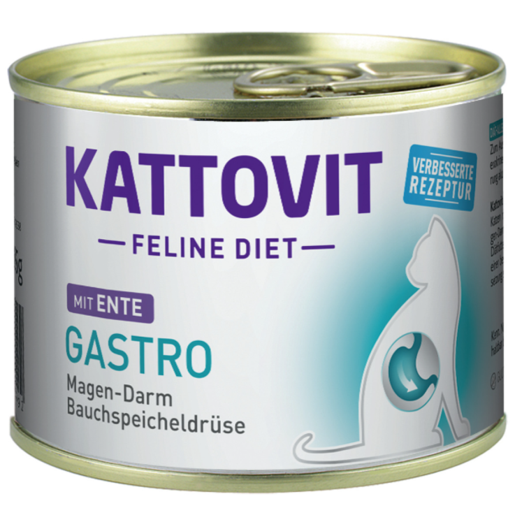 Katzen - Nassfutter KATTOVIT Feline Diet Gastro Ente, 185 g
