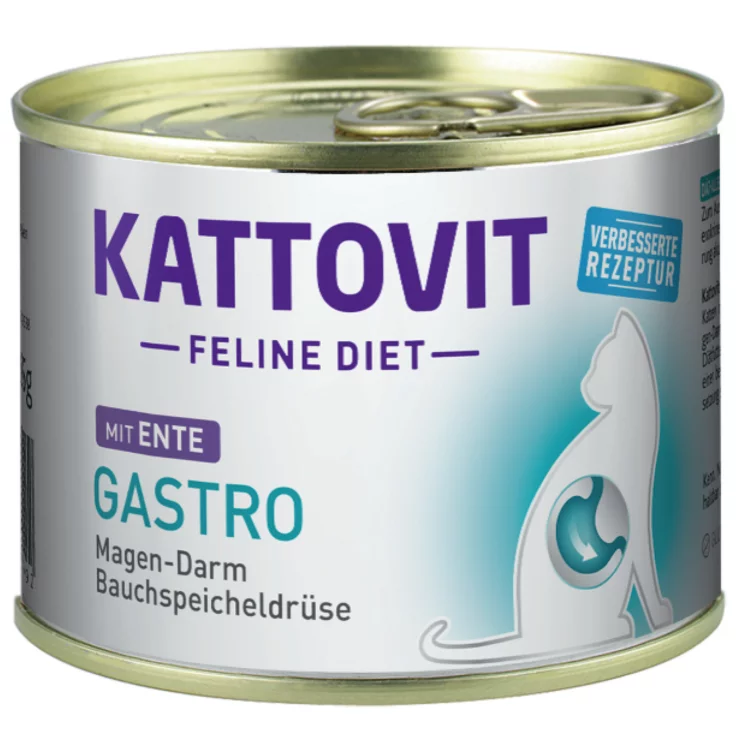 Katzen - Nassfutter KATTOVIT Feline Diet Gastro Ente, 185 g