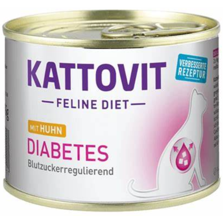 Katzen - Nassfutter KATTOVIT Feline Diet Diabetes Huhn, 185 g