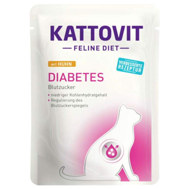 Katzen - Nassfutter KATTOVIT Feline Diet Diabetes Huhn, 85 g