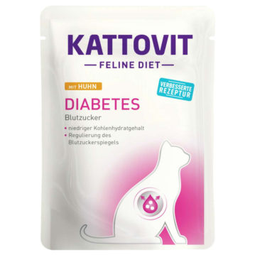 Katzen - Nassfutter KATTOVIT Feline Diet Diabetes Huhn, 85 g