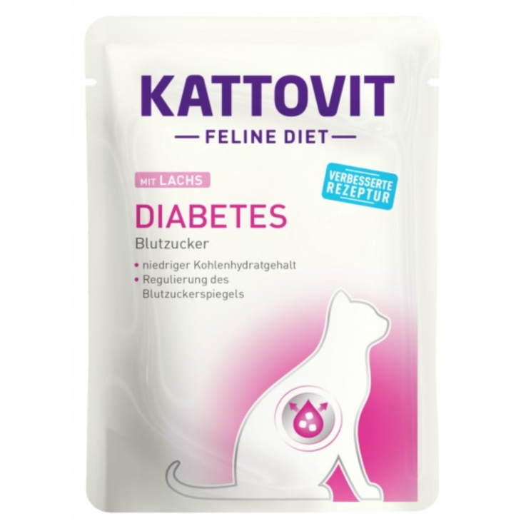 Katzen - Nassfutter KATTOVIT Feline Diet Diabetes Lachs, 85 g