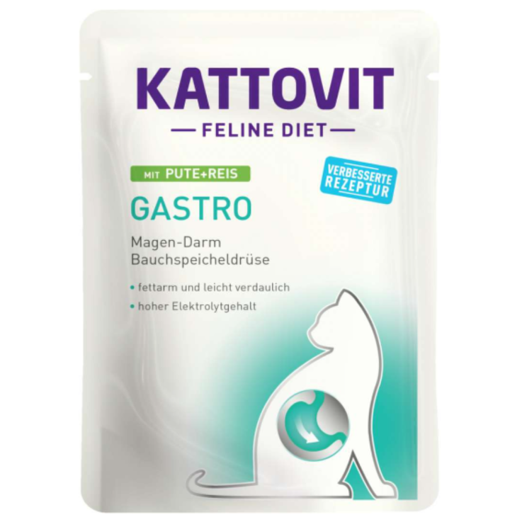 Katzen - Nassfutter KATTOVIT Feline Diet Gastro Pute & Reis, 85 g