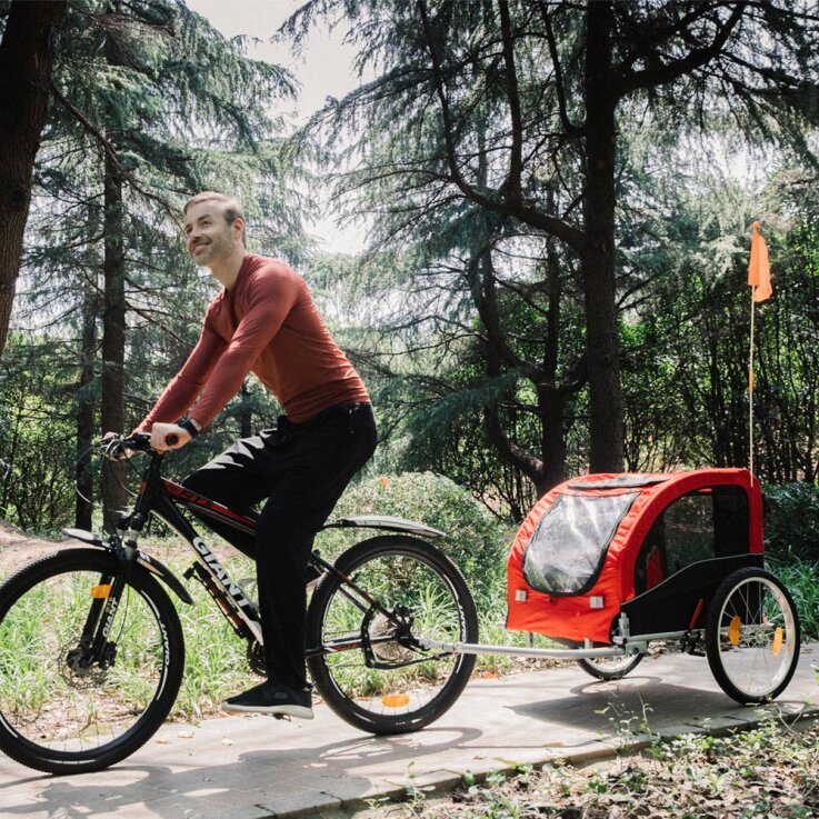 NOBBY Fahrrad-Anhänger „SENLIMA“ rot-schwarz, L