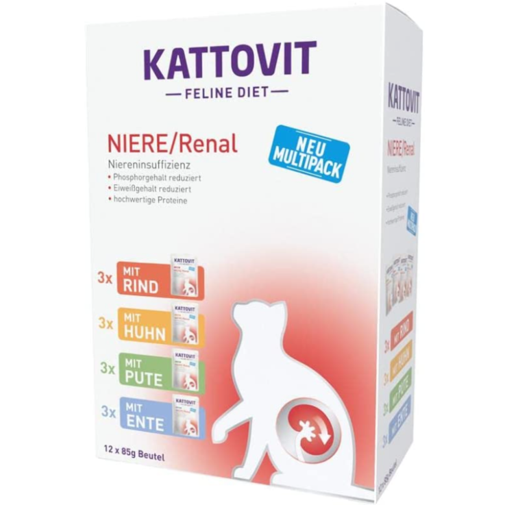 Katzen - Nassfutter KATTOVIT Feline Diet Niere/Renal Multipack, 12 x 85 g