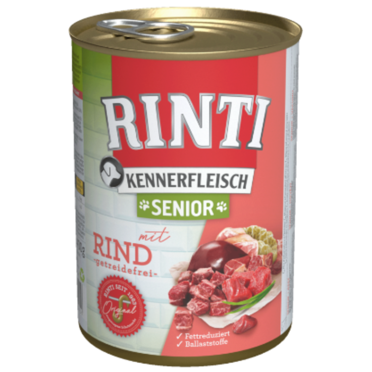 Hunde - Nassfutter RINTI Senior Kennerfleisch mit Rind, 400 g