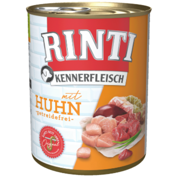 Hunde - Nassfutter RINTI Adult Kennerfleisch mit Huhn, 800 g