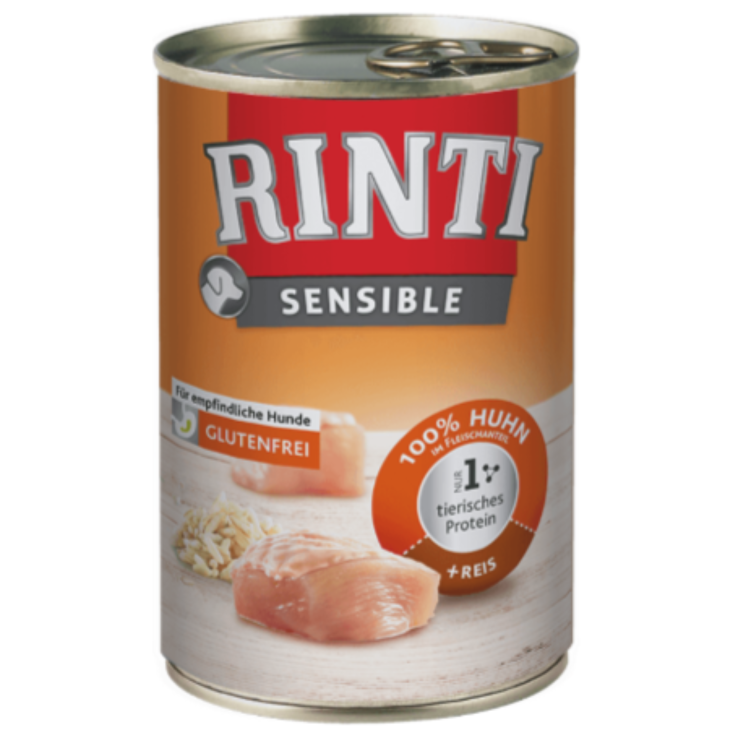 Hunde - Nassfutter RINTI Adult Sensible Huhn & Reis, 400 g