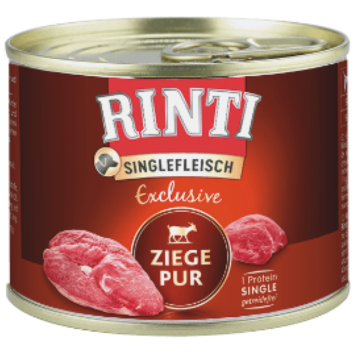 Hunde - Nassfutter RINTI Adult Singlefleisch Exclusive Ziege Pur, 185 g