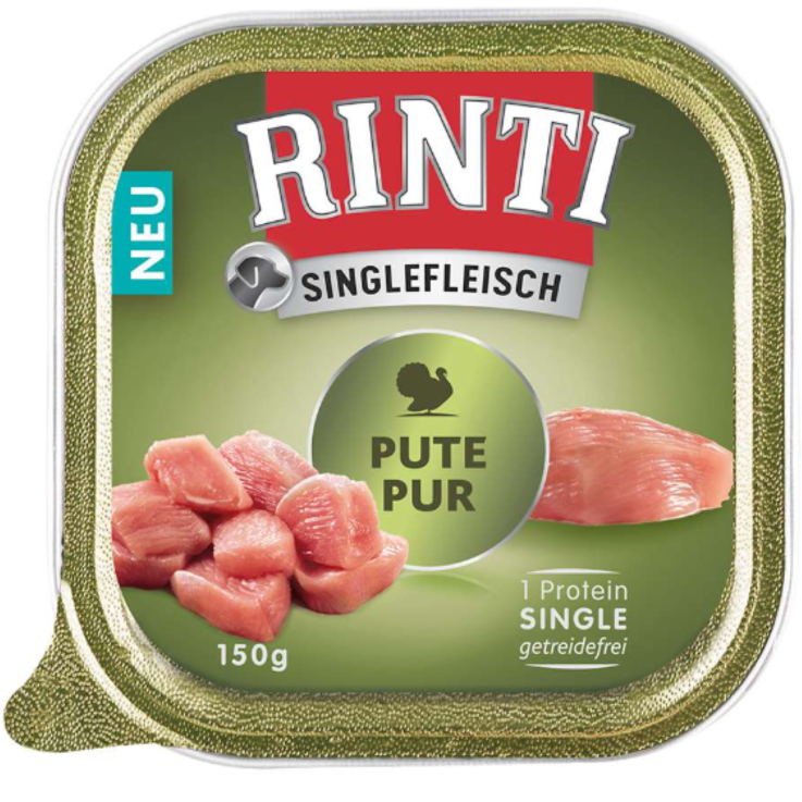 Hunde - Nassfutter RINTI Adult Singlefleisch Pute Pur, 150 g