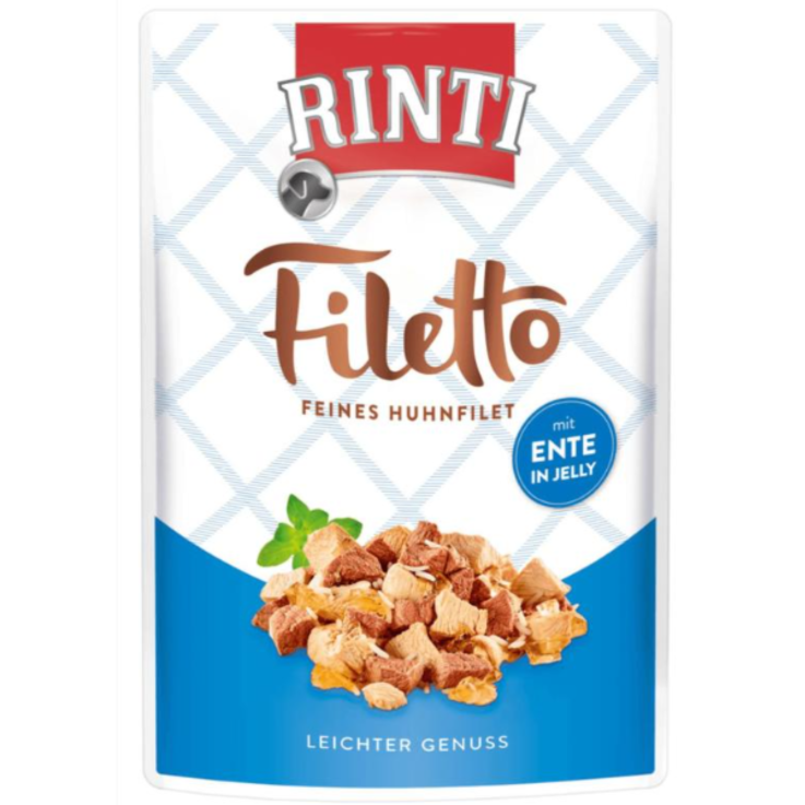 Hunde - Nassfutter RINTI Adult Filetto, Huhnfilet mit Ente, 100 g