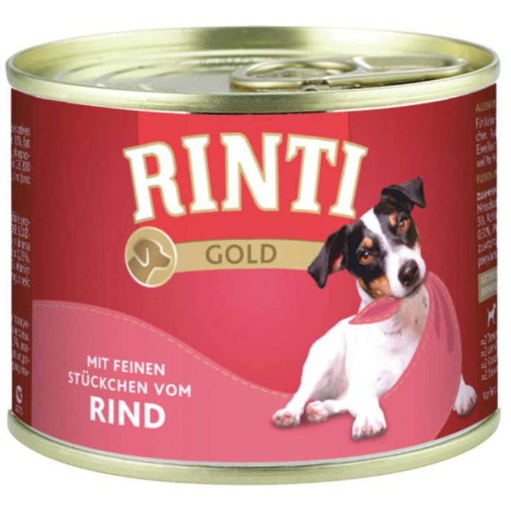 Hunde - Nassfutter RINTI Adult Gold Rind, 185 g