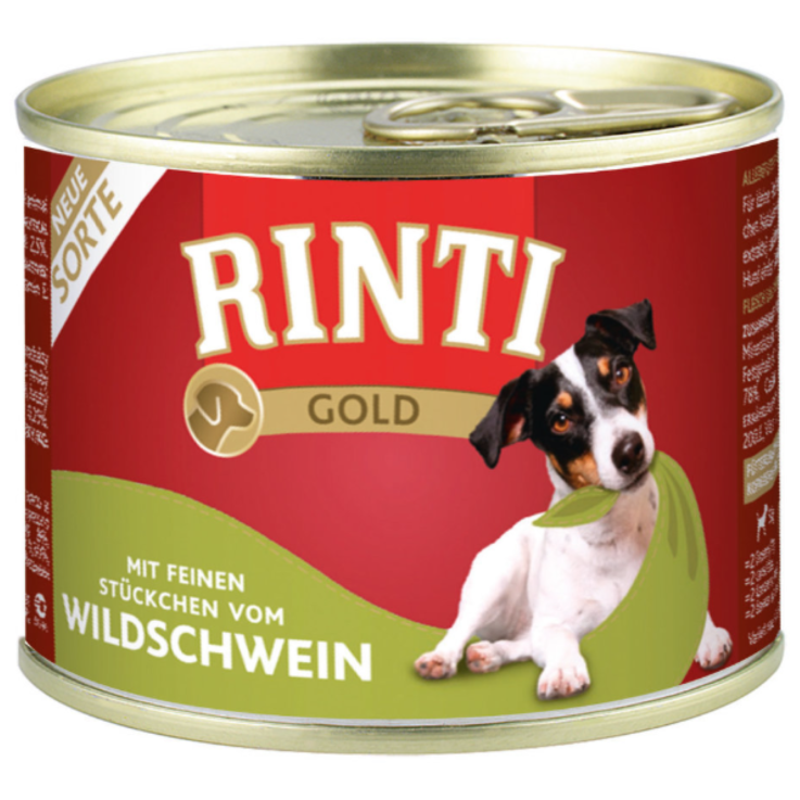 Hunde - Nassfutter RINTI Adult Gold Wildschwein, 185 g