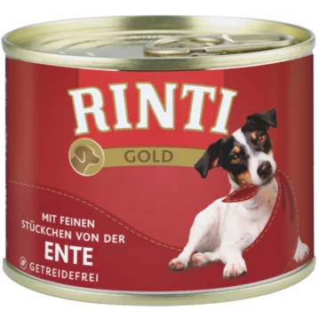 Hunde - Nassfutter RINTI Adult Gold Ente, 185 g