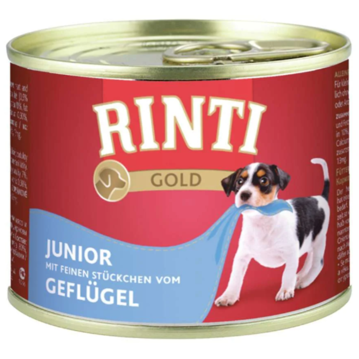 Hunde - Nassfutter RINTI Junior Gold Geflügel, 185 g