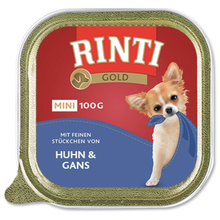 Hunde - Nassfutter RINTI Adult Gold Mini, Huhn & Gans, 100 g