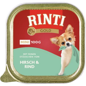 Hunde - Nassfutter RINTI Adult Gold Mini, Hirsch &amp;...