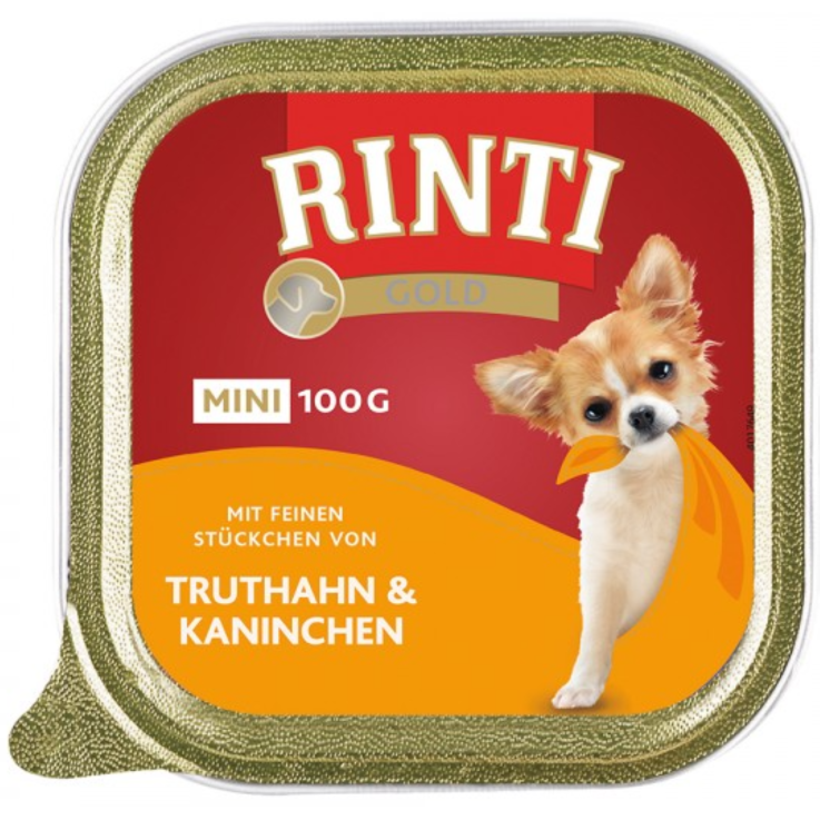 Hunde - Nassfutter RINTI Adult Gold Mini, Truthahn & Kaninchen, 100 g