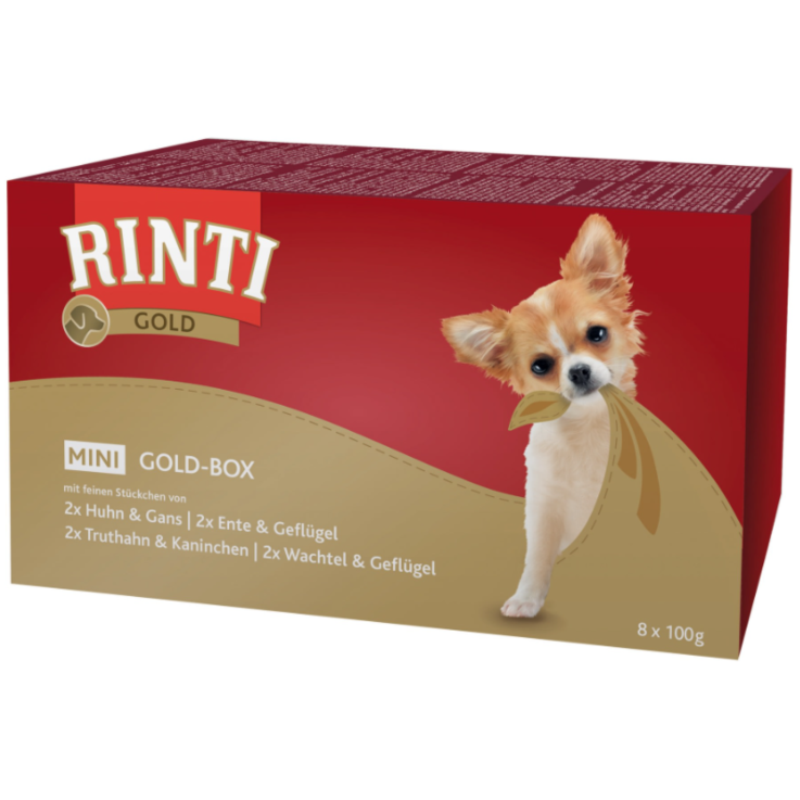 Hunde - Nassfutter RINTI Adult Gold Mini Goldbox, Multipack, 8 x 100 g