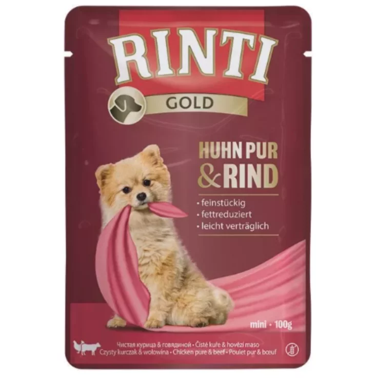 Hunde - Nassfutter RINTI Adult Gold Huhn Pur & Rind, 100 g