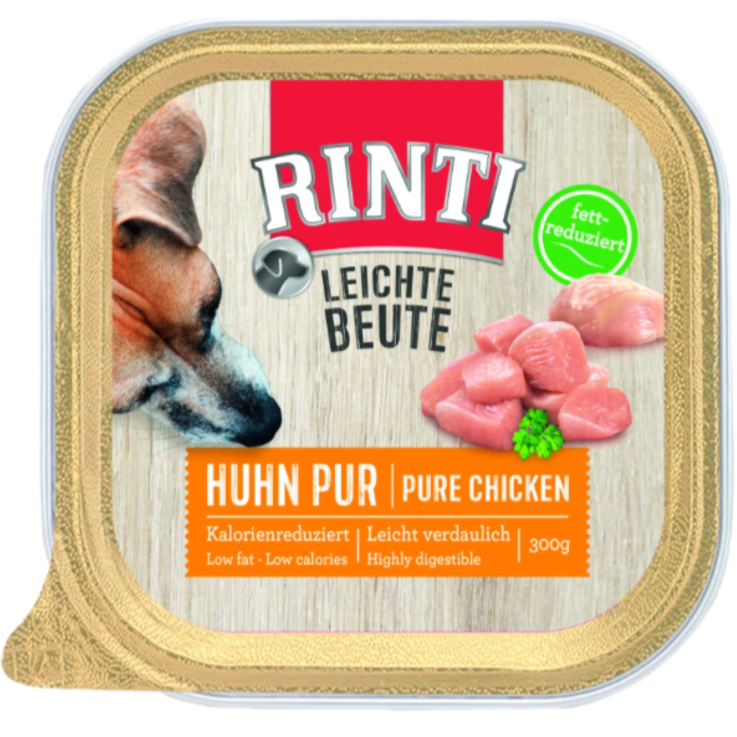 Hunde - Nassfutter RINTI Adult Leichte Beute, Huhn Pur, 300 g