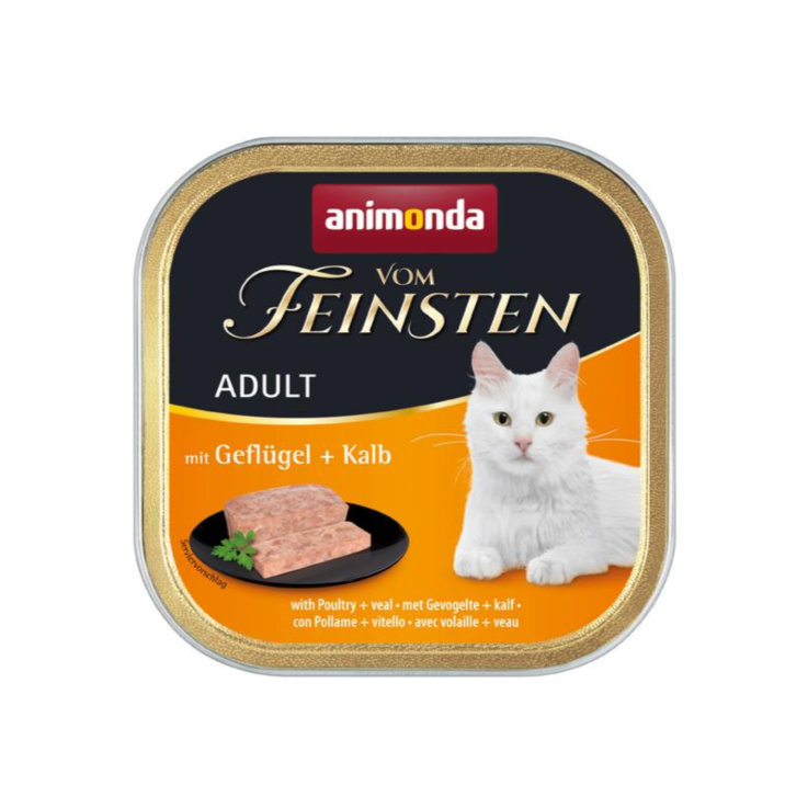 Katzen - Nassfutter ANIMONDA Vom Feinsten Adult mit Geflügel + Kalb, 100 g