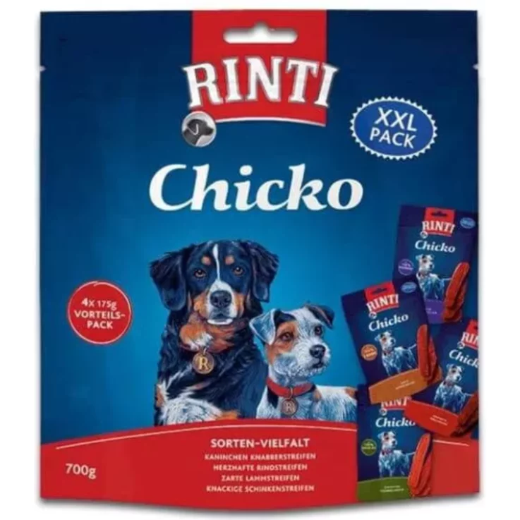 Hunde - Snack RINTI Chicko Sorten - Vielfalt XXL - Pack, 700 g (4 x 175 g)