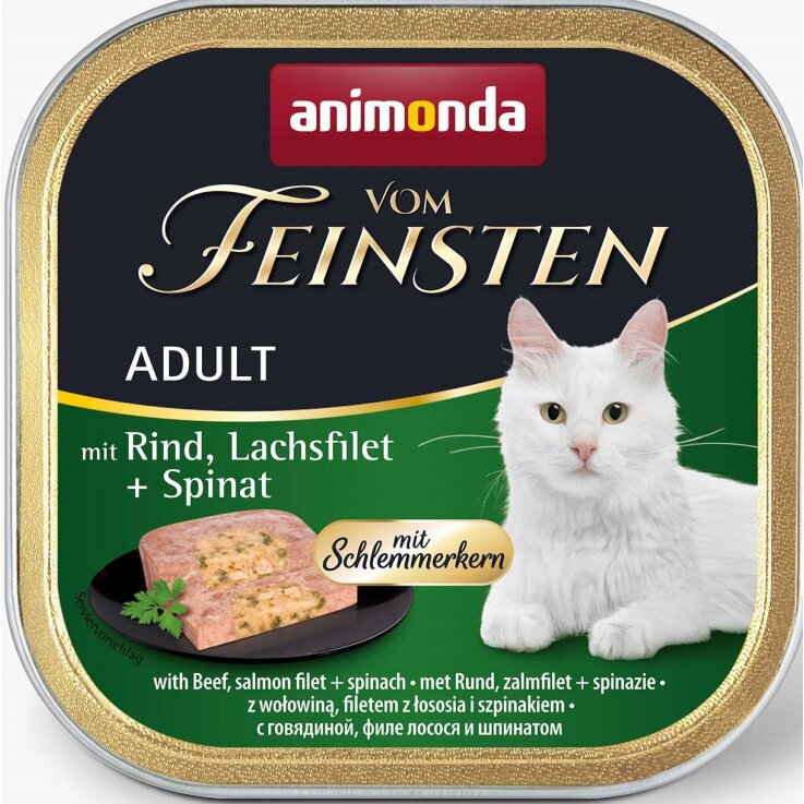 Katzen - Nassfutter ANIMONDA Vom Feinsten Adult Schlemmerkern Rind + Lachs, 100 g