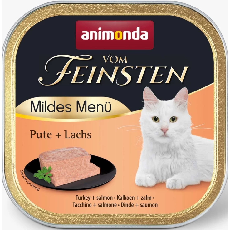 Katzen - Nassfutter ANIMONDA Vom Feinsten Mildes Menü, Pute + Lachs, 100 g