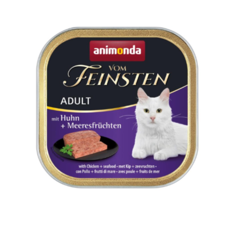 Katzen - Nassfutter ANIMONDA Vom Feinsten Adult mit Huhn + Meeresfrüchten, 100 g