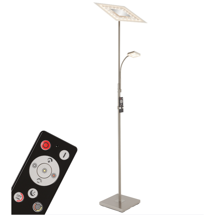 BRILONER LED Fluter mit  Lesearm, Nachtlicht, Timer, Schalter, Dimmbar
