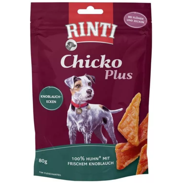 Hunde - Snack RINTI Chicko Plus Knoblauch-Ecken, 80 g